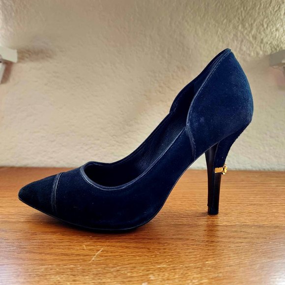 Tory Burch Bernice Black Suede Pumps - Size 5 - Picture 1 of 6